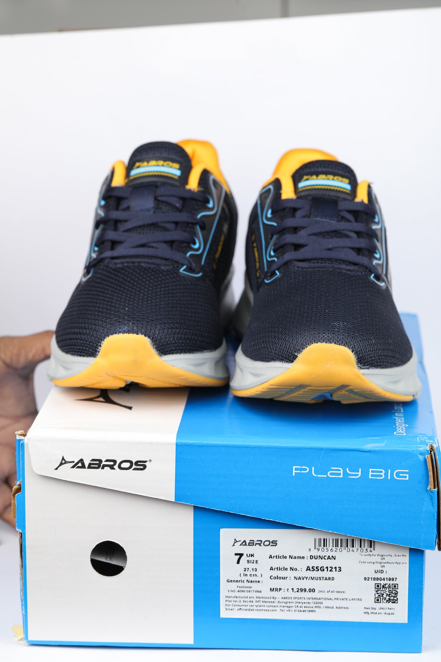 ABROS KRONOS Running Sports Shoes Breathable Upper Memory Foam Insole Casual Walking & Gym Shoes for Mens