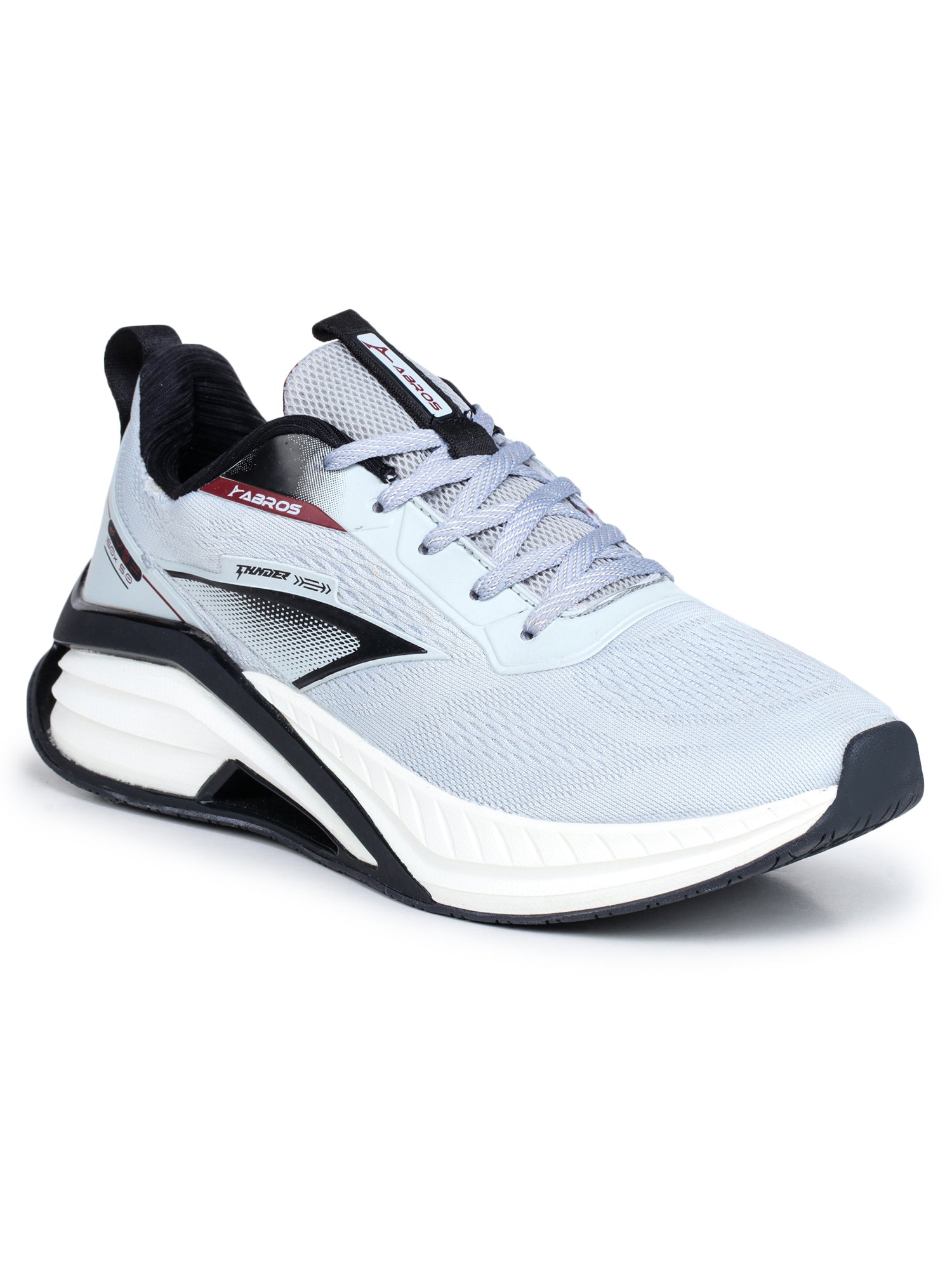 ABROS ERIK Men’s Sports Shoes for Running, Training & Gym | Lightweight Active Footwear for Daily Workout, Fitness & Outdoor Activities Shoes for Mens (L.GREY/BLACK)