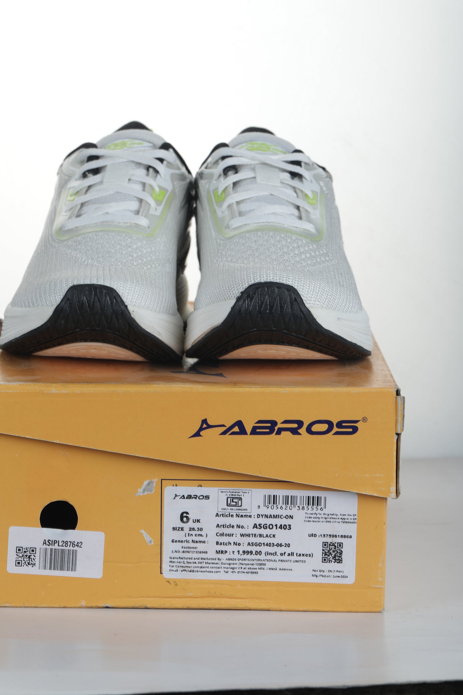 ABROS DYNAMIC-ON Running Sports Shoes Breathable Upper Memory Foam Insole Casual Walking & Gym Shoes for Mens