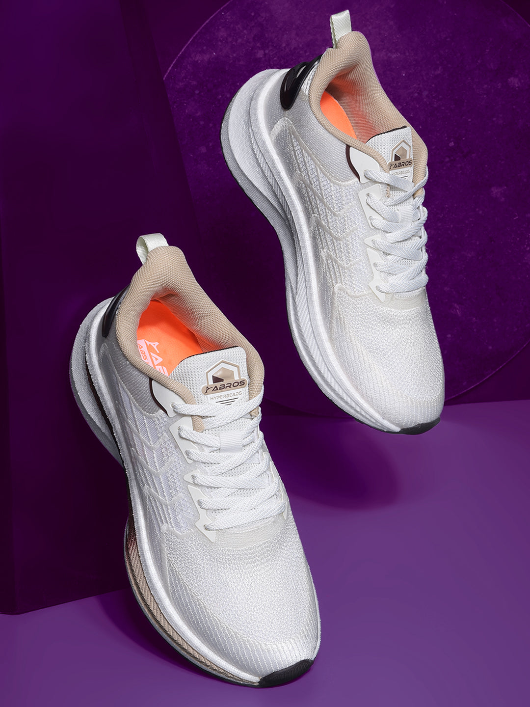 ABROS SOLAR-O Men’s Sports Shoes for Running, Training & Gym | Lightweight Active Footwear for Daily Workout, Fitness & Outdoor Activities Shoes for Mens (CREAM/BROWN)