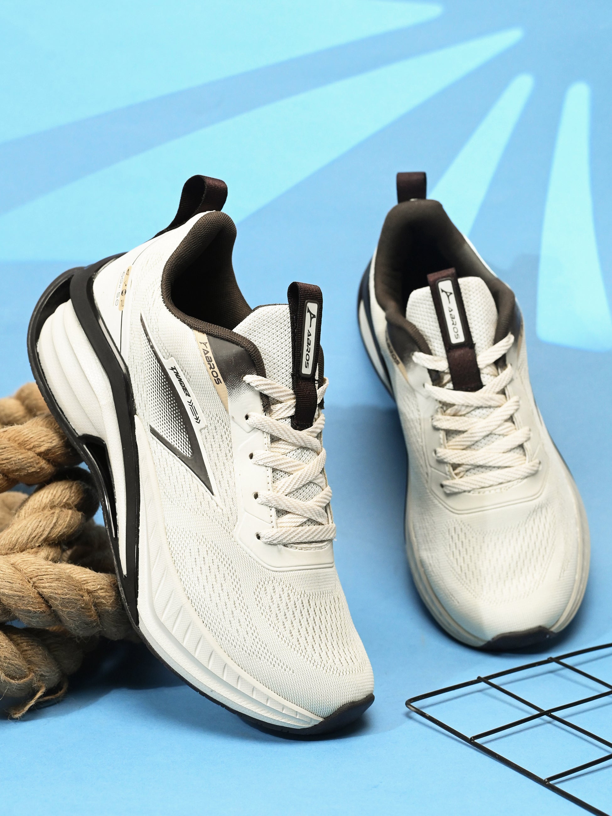 ABROS ERIK Men’s Sports Shoes for Running, Training & Gym | Lightweight Active Footwear for Daily Workout, Fitness & Outdoor Activities Shoes for Mens (L.BEIGE/BROWN)