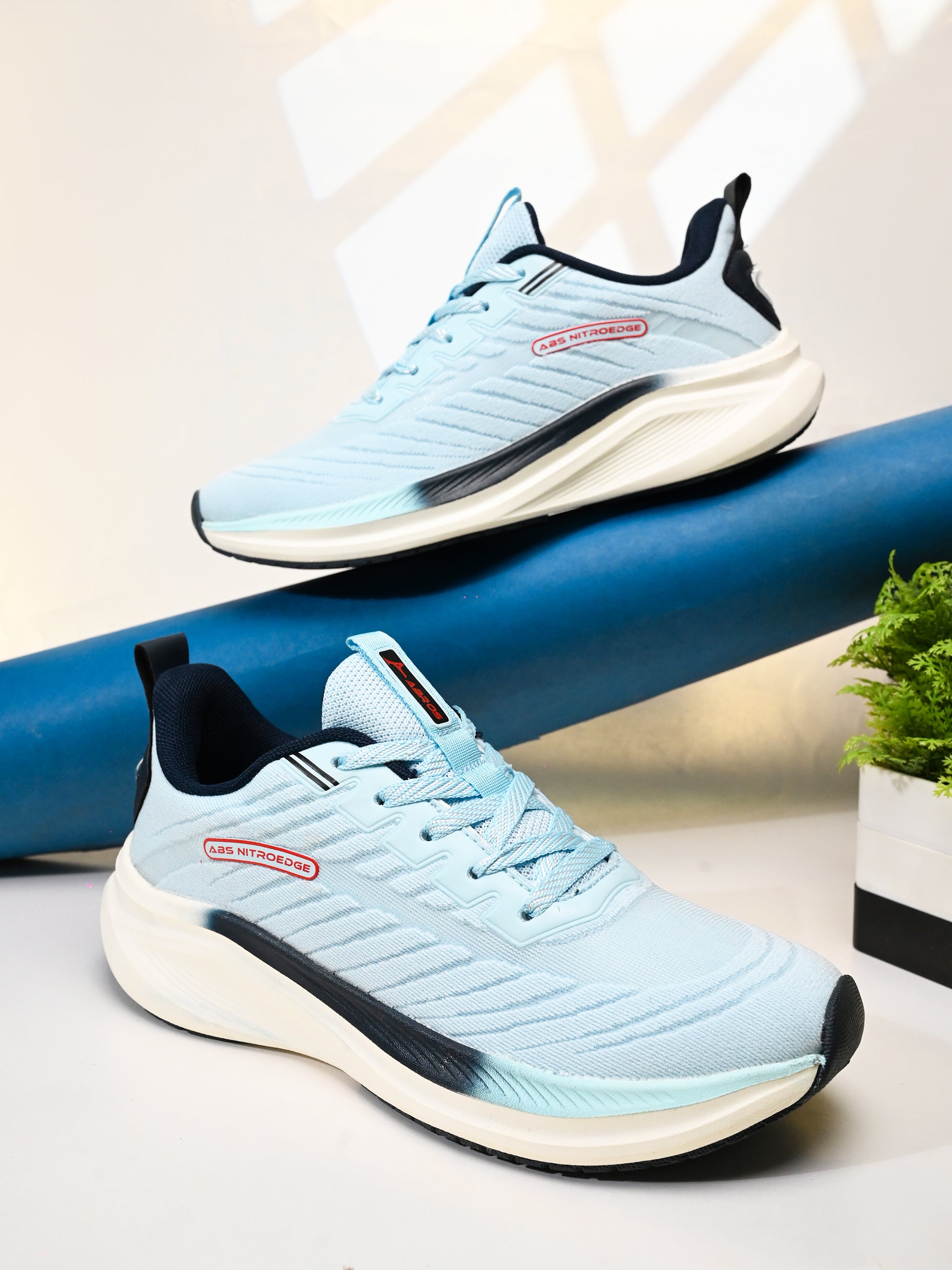 ABROS RACCOON Men’s Sports Shoes for Running, Training & Gym | Lightweight Active Footwear for Daily Workout, Fitness & Outdoor Activities Shoes for Mens (ICE BLUE/NAVY)