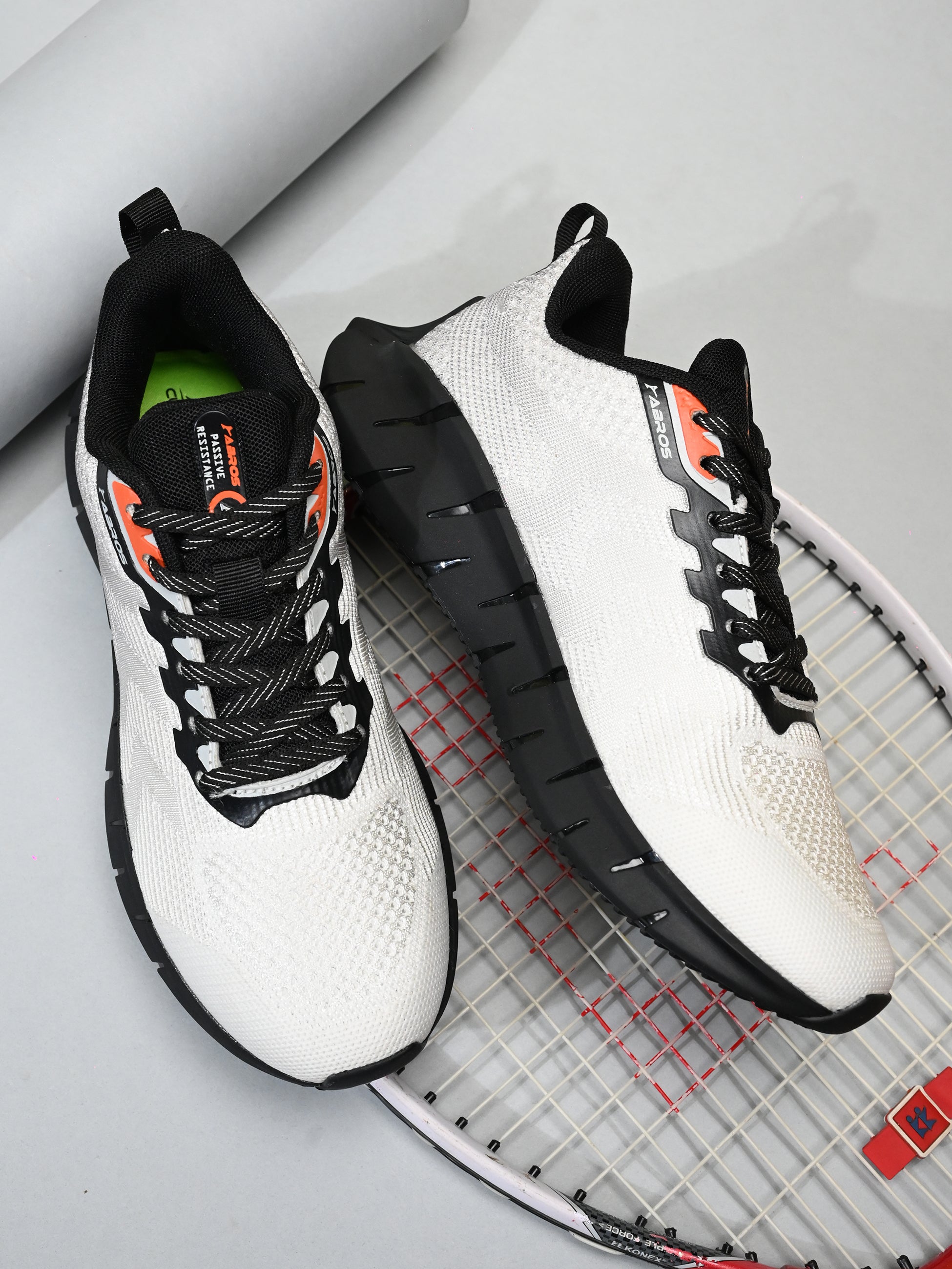 ABROS FRANKEL Men’s Sports Shoes for Running, Training & Gym | Lightweight Active Footwear for Daily Workout, Fitness & Outdoor Activities Shoes for Mens (L.GREY/BLACK)