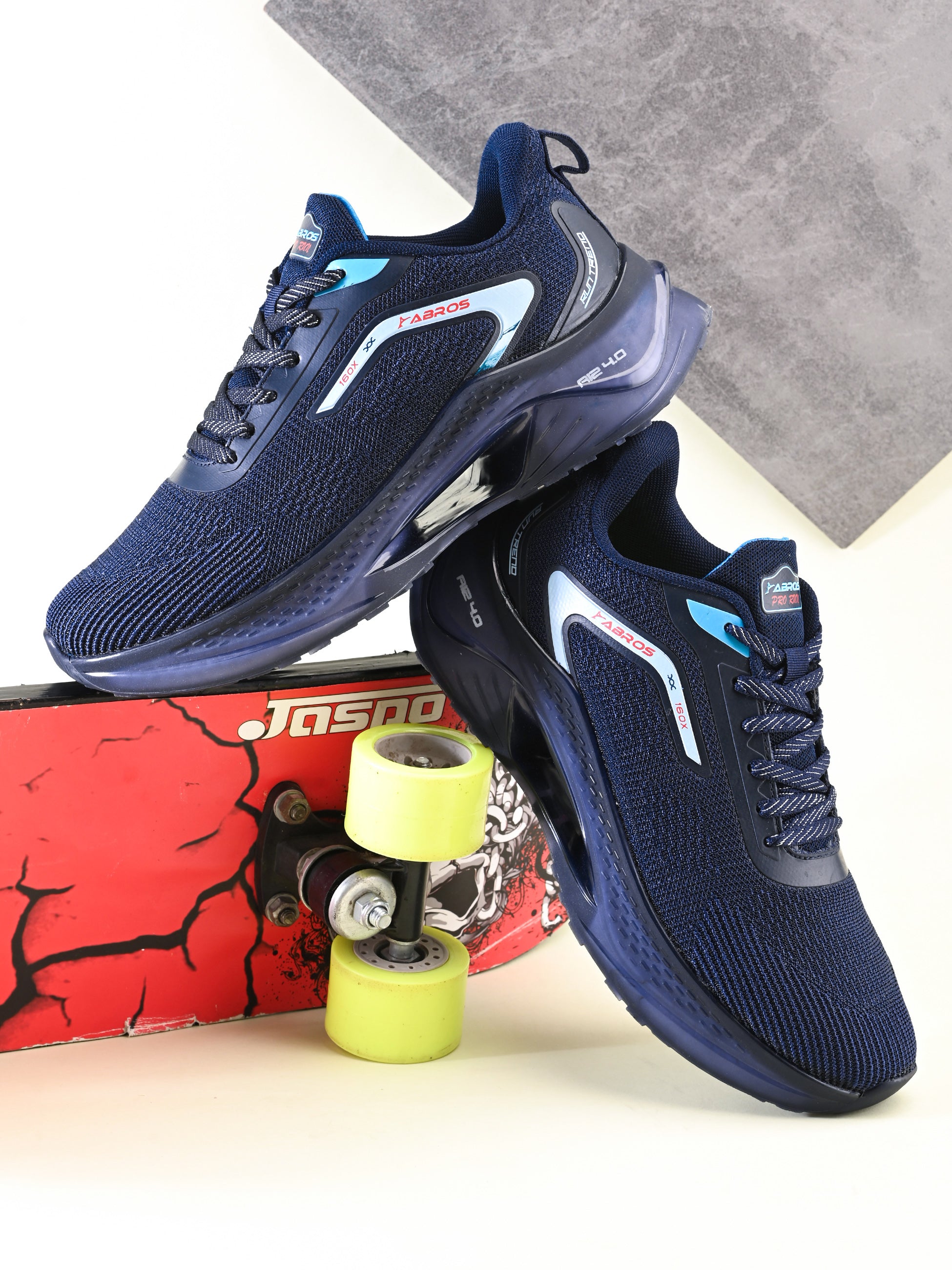 ABROS GAMORA Men’s Sports Shoes for Running, Training & Gym | Lightweight Active Footwear for Daily Workout, Fitness & Outdoor Activities Shoes for Mens (NAVY/ICE BLUE)