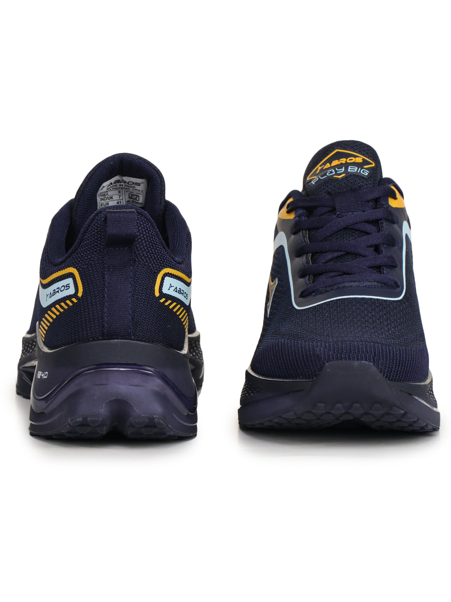 ABROS REAL Men’s Sports Shoes for Running, Training & Gym | Lightweight Active Footwear for Daily Workout, Fitness & Outdoor Activities Shoes for Mens (NAVY/MUSTARD)