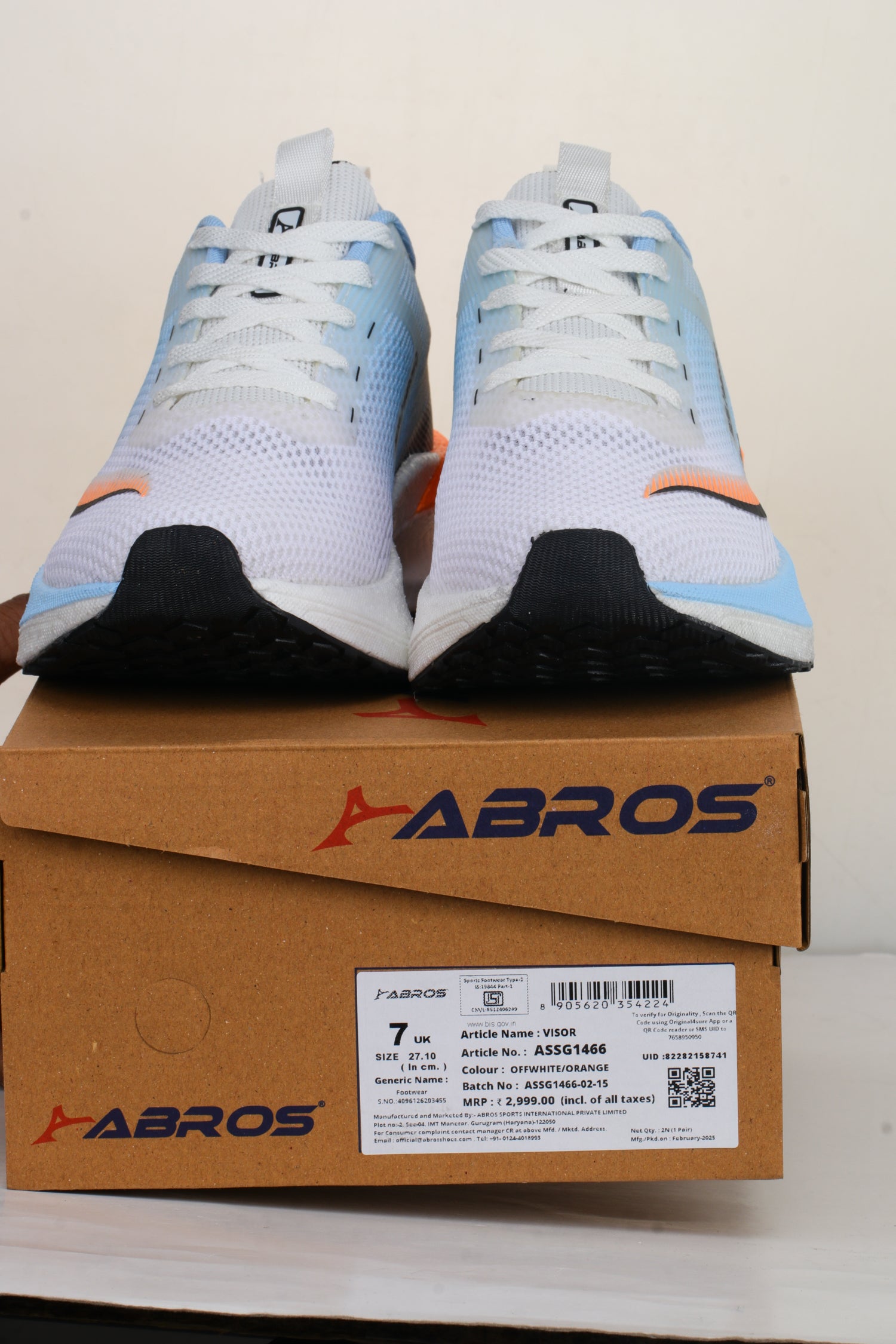 ABROS VISOR Running Sports Shoes Breathable Upper Memory Foam Insole Casual Walking & Gym Shoes for Mens