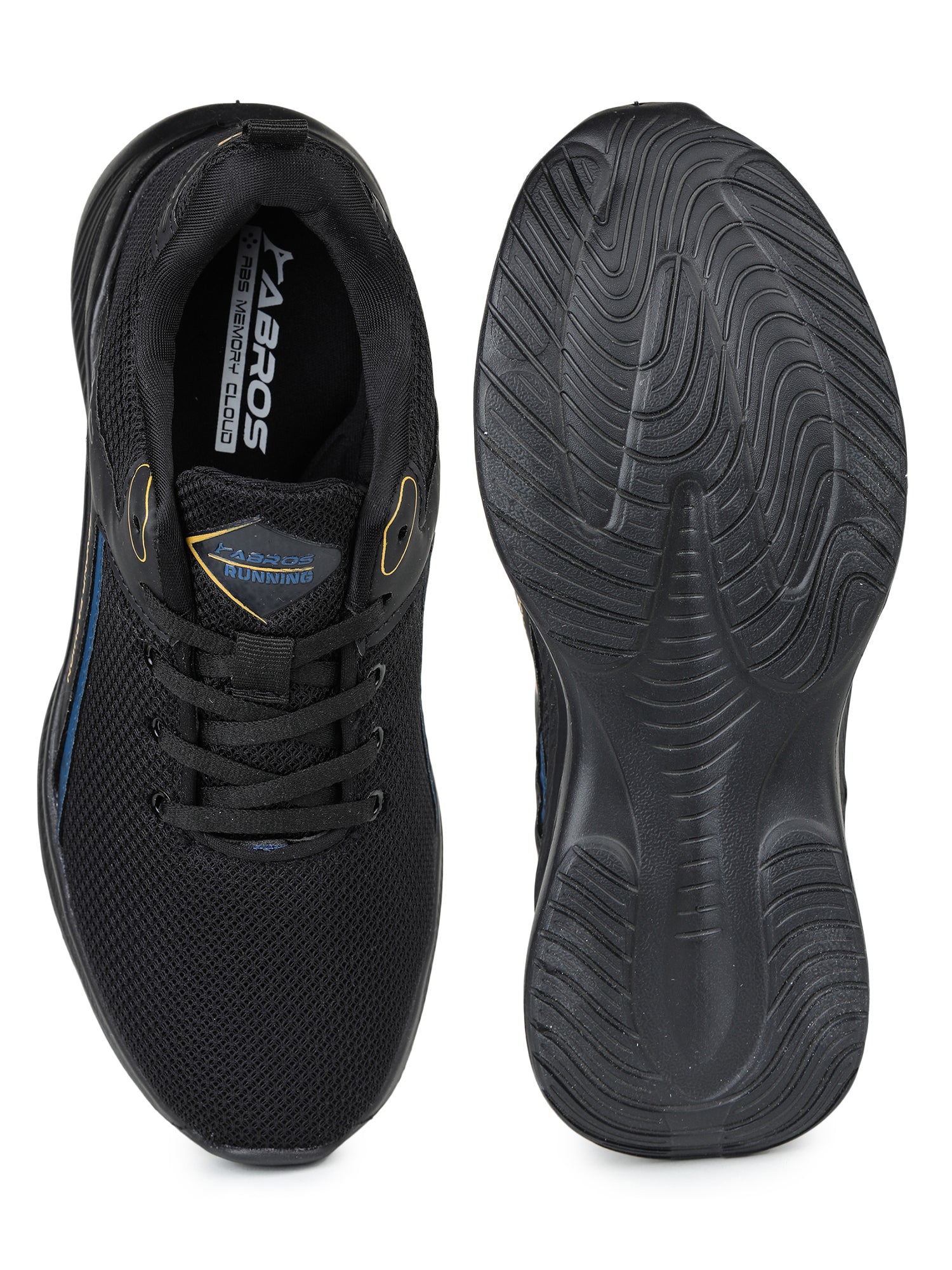 ABROS INFERNO Men’s Sports Shoes for Running, Training & Gym | Lightweight Active Footwear for Daily Workout, Fitness & Outdoor Activities Shoes for Mens (BLACK/MUSTARD)