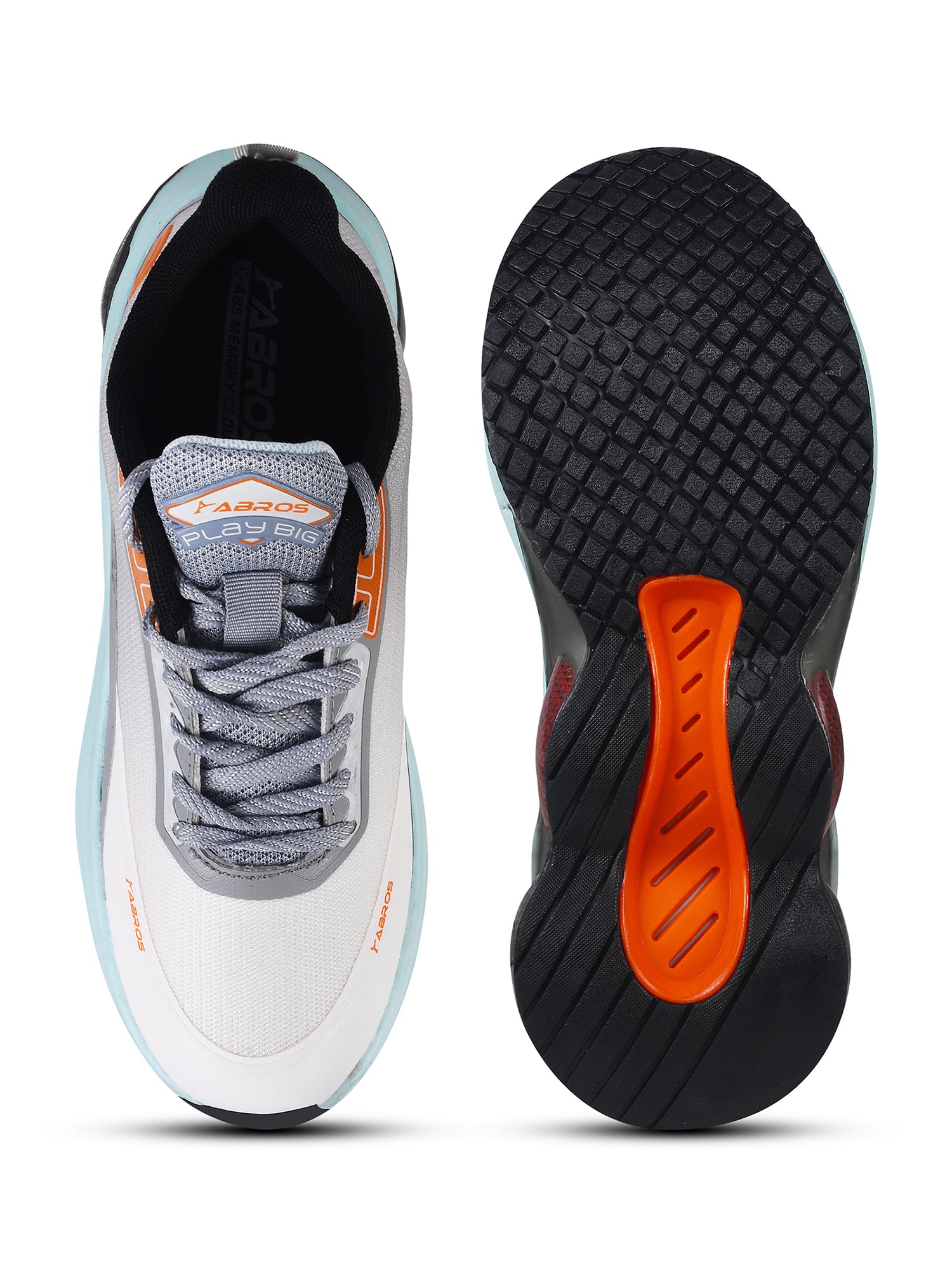 ABROS LUFFY Men’s Sports Shoes for Running, Training & Gym | Lightweight Active Footwear for Daily Workout, Fitness & Outdoor Activities Shoes for Mens (OFFWHITE/L.GREY)