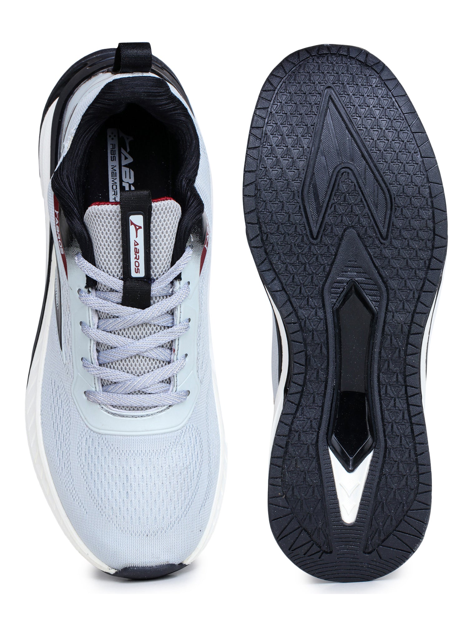 ABROS ERIK Men’s Sports Shoes for Running, Training & Gym | Lightweight Active Footwear for Daily Workout, Fitness & Outdoor Activities Shoes for Mens (L.GREY/BLACK)