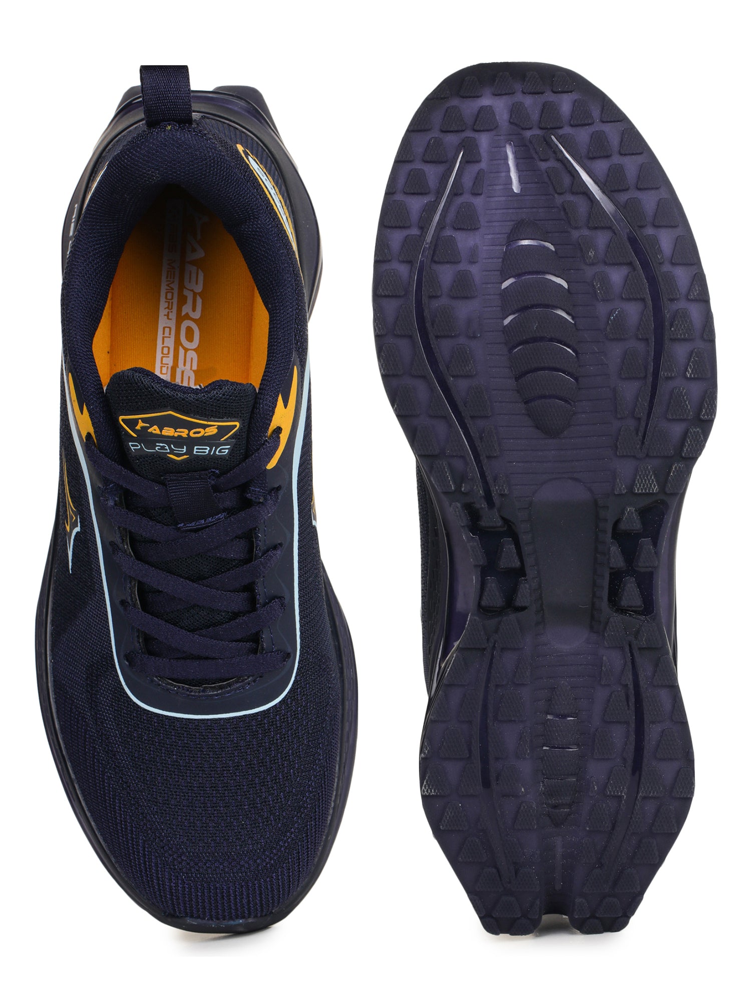 ABROS REAL Men’s Sports Shoes for Running, Training & Gym | Lightweight Active Footwear for Daily Workout, Fitness & Outdoor Activities Shoes for Mens (NAVY/MUSTARD)