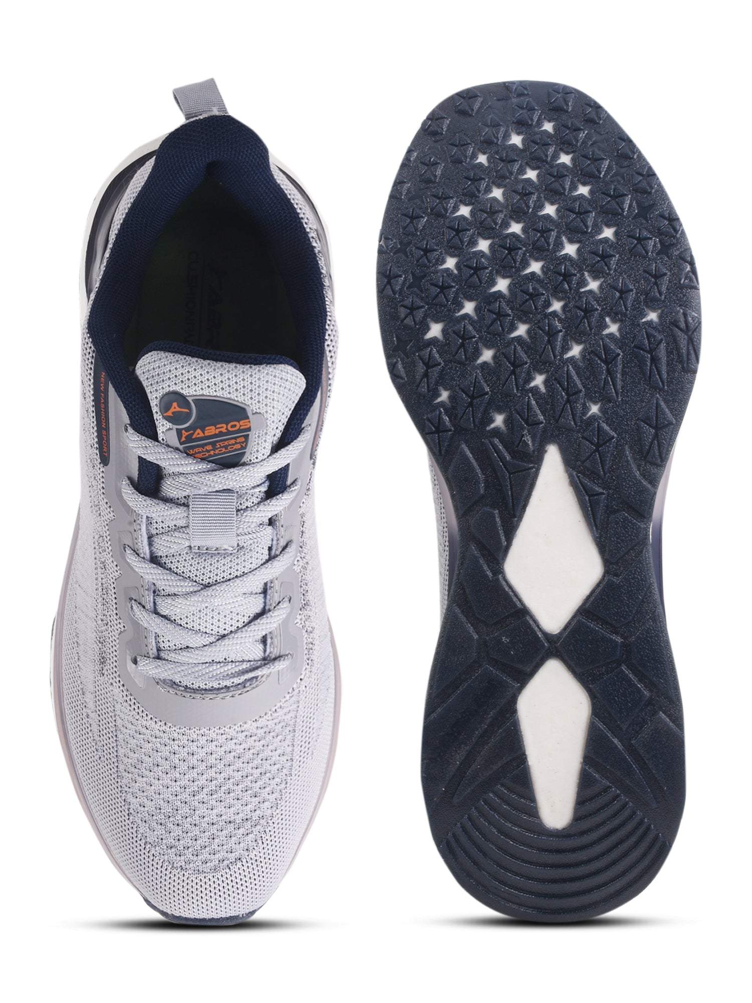 ABROS STEVE Men’s Sports Shoes for Running, Training & Gym | Lightweight Active Footwear for Daily Workout, Fitness & Outdoor Activities Shoes for Mens (L.GREY/NAVY)