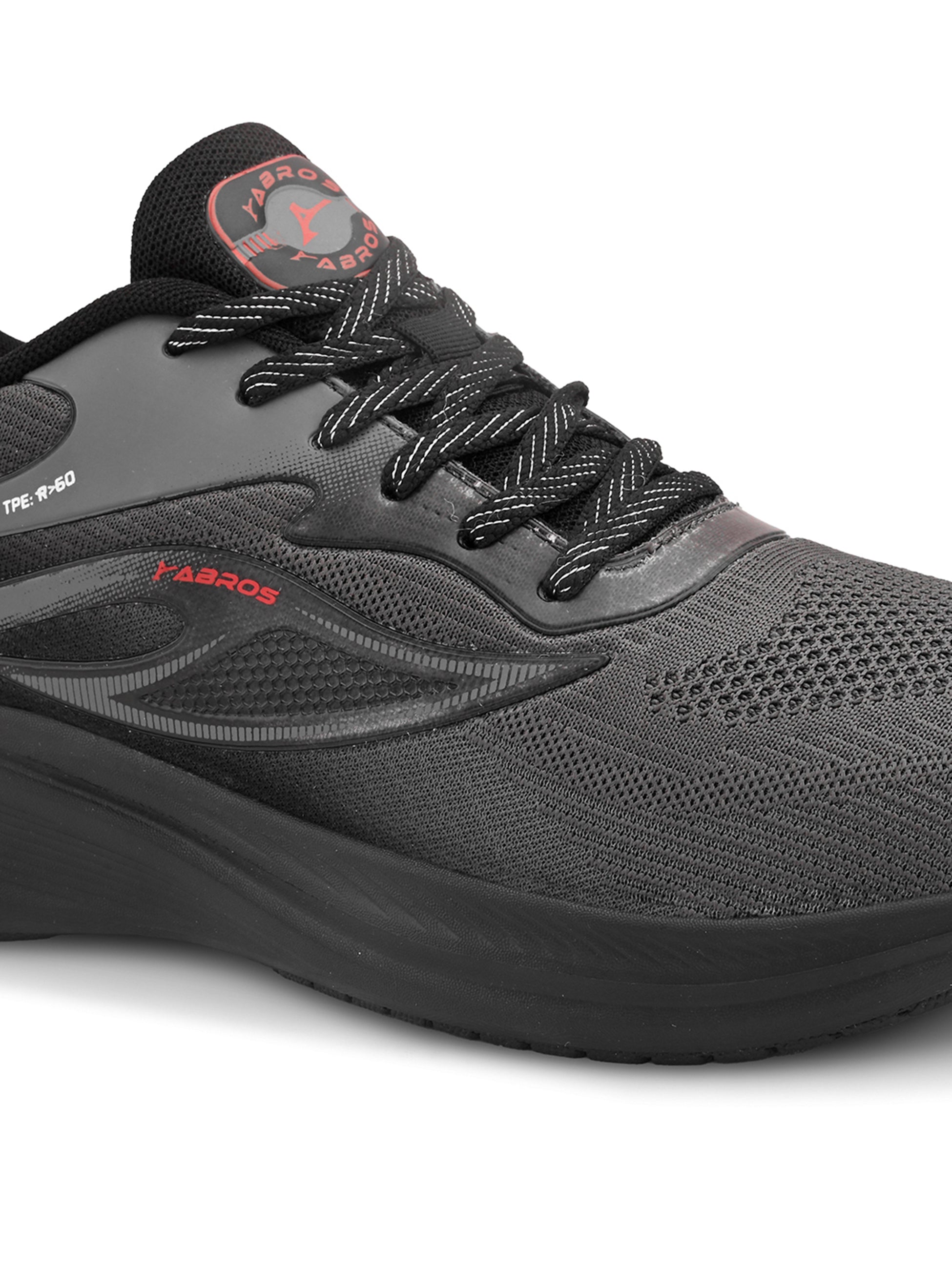 ABROS PROCY Men’s Sports Shoes for Running, Training & Gym | Lightweight Active Footwear for Daily Workout, Fitness & Outdoor Activities Shoes for Mens (BLACK/RED)