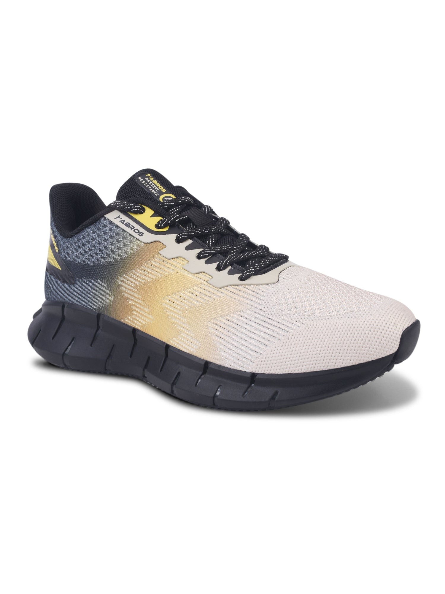 ABROS FRANKEL Men‚Äôs Sports Shoes for Running, Training & Gym | Lightweight Active Footwear for Daily Workout, Fitness & Outdoor Activities Shoes for Mens (L.BEIGE/BLACK)