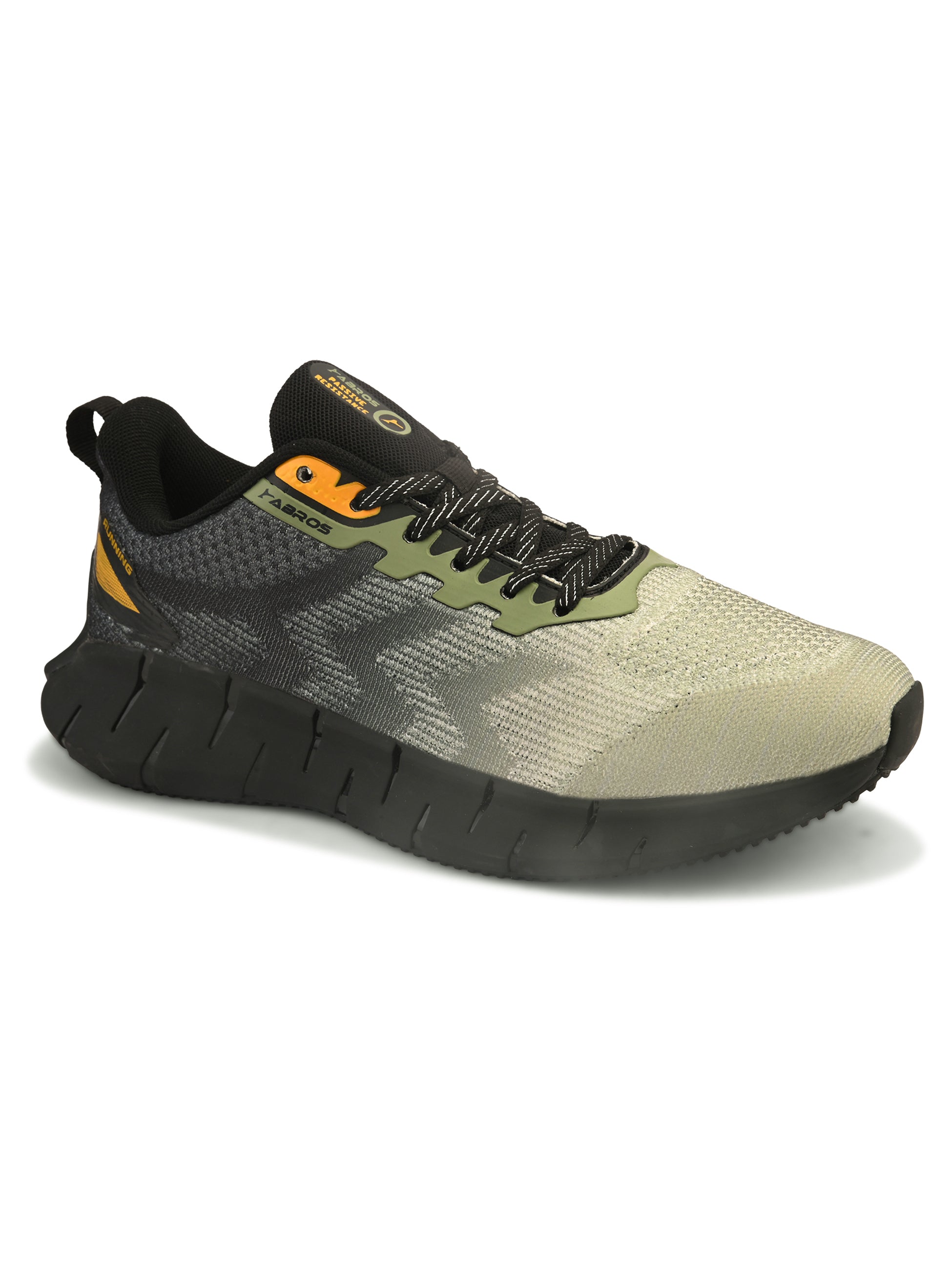 ABROS FRANKEL Men‚Äôs Sports Shoes for Running, Training & Gym | Lightweight Active Footwear for Daily Workout, Fitness & Outdoor Activities Shoes for Mens (L.OLIVE/BLACK)