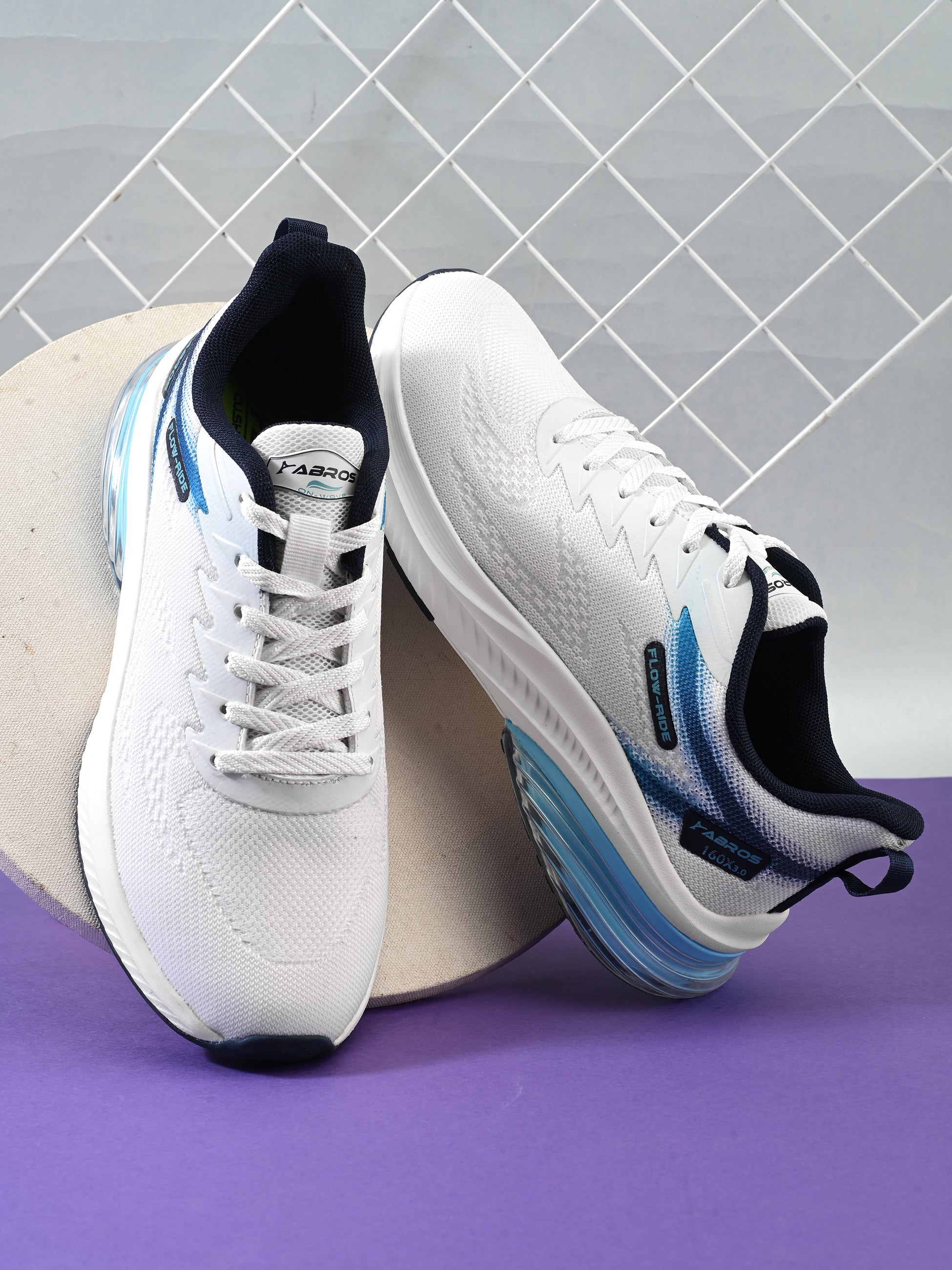 ABROS RANKIN Men‚Äôs Sports Shoes for Running, Training & Gym | Lightweight Active Footwear for Daily Workout, Fitness & Outdoor Activities Shoes for Mens (WHITE/NAVY)