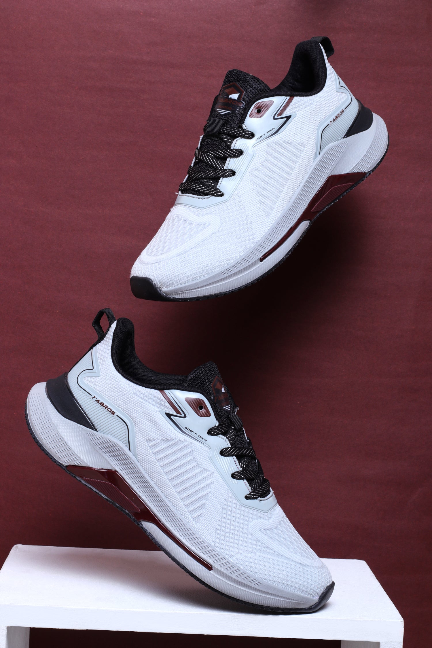 ABROS CYBRO Men‚Äôs Sports Shoes for Running, Training & Gym | Lightweight Active Footwear for Daily Workout, Fitness & Outdoor Activities Shoes for Mens (L.GREY/BLACK)