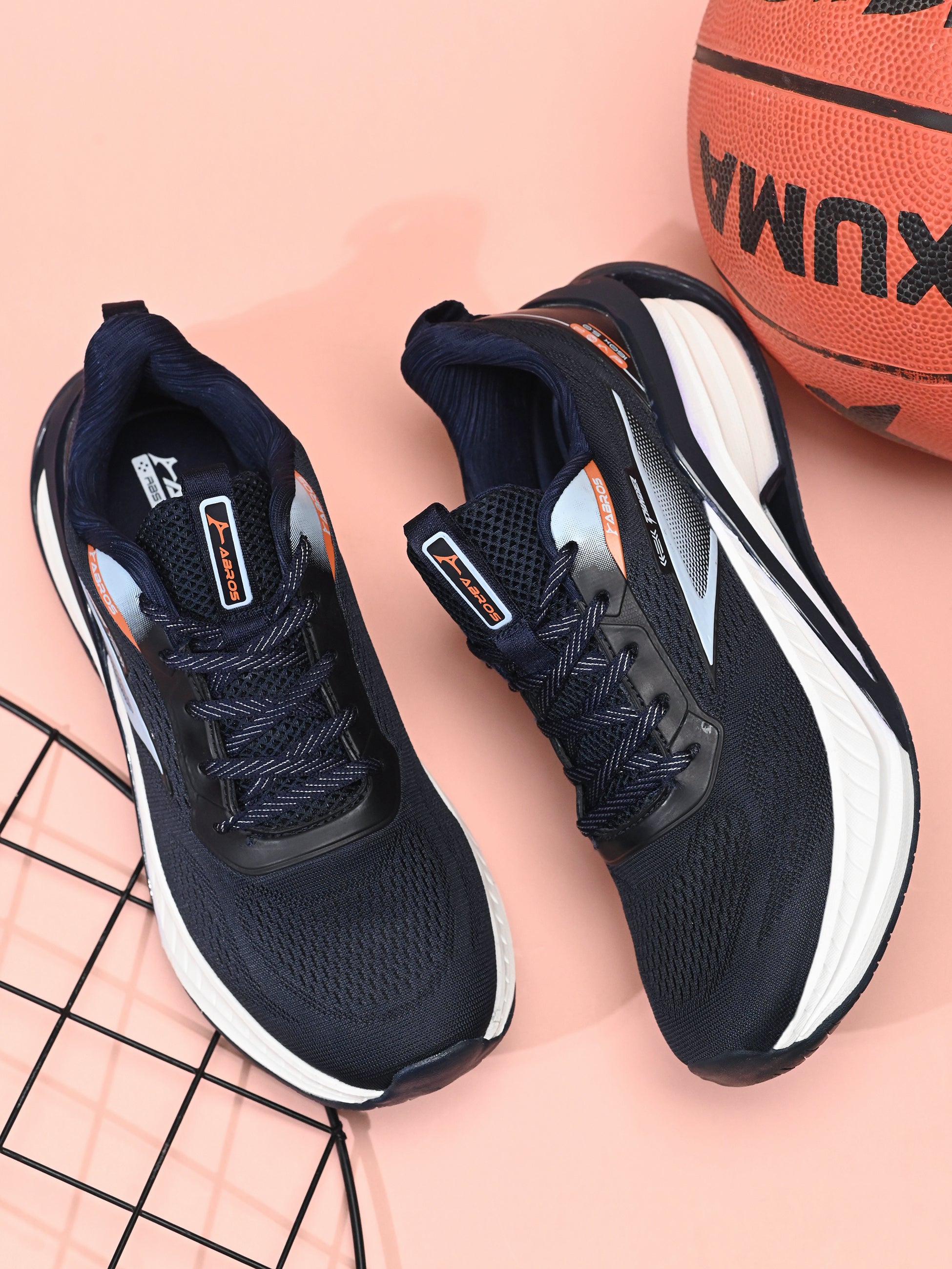 ABROS ERIK Men‚Äôs Sports Shoes for Running, Training & Gym | Lightweight Active Footwear for Daily Workout, Fitness & Outdoor Activities Shoes for Mens (NAVY/ICE BLUE)