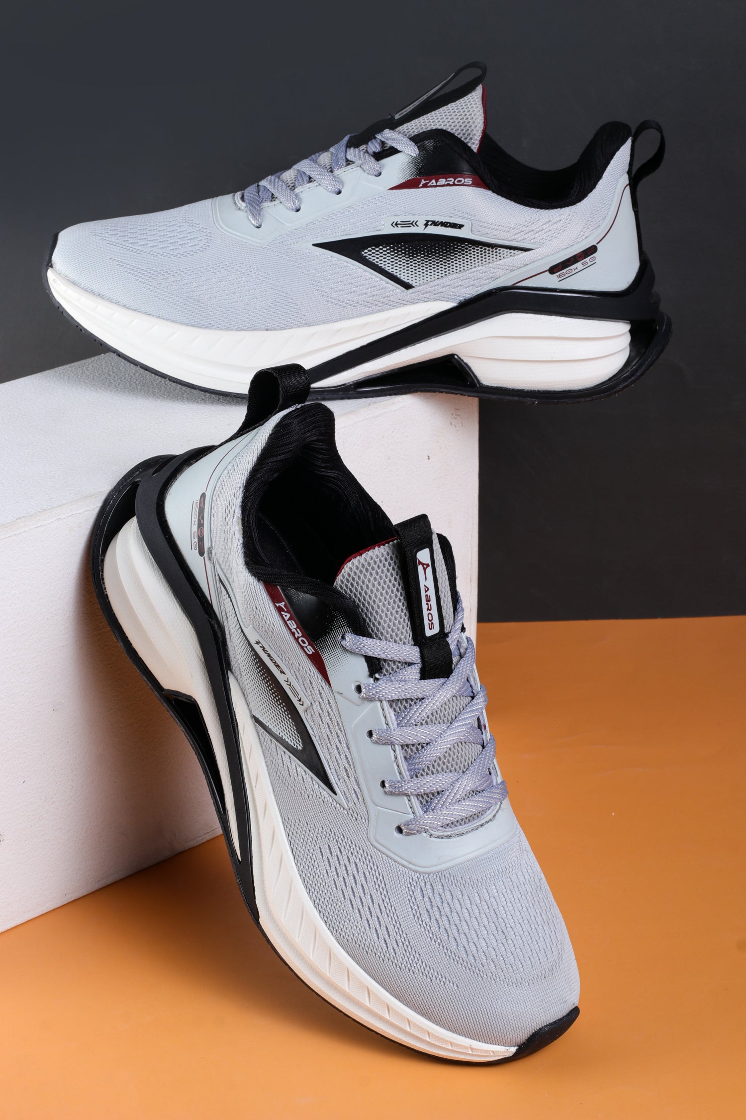 ABROS ERIK Men‚Äôs Sports Shoes for Running, Training & Gym | Lightweight Active Footwear for Daily Workout, Fitness & Outdoor Activities Shoes for Mens (L.GREY/BLACK)