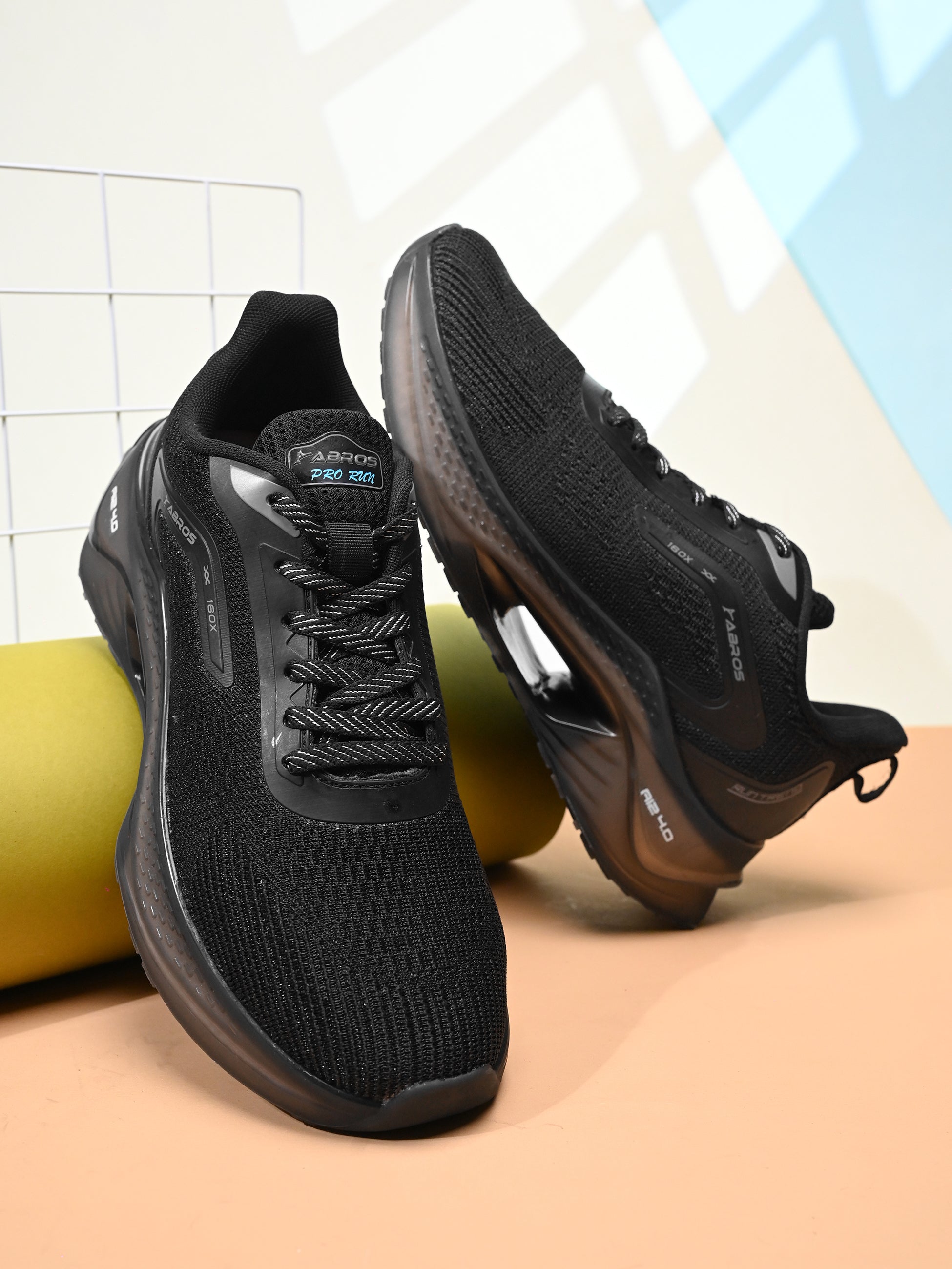 ABROS GAMORA Men‚Äôs Sports Shoes for Running, Training & Gym | Lightweight Active Footwear for Daily Workout, Fitness & Outdoor Activities Shoes for Mens (BLACK/D.GREY)