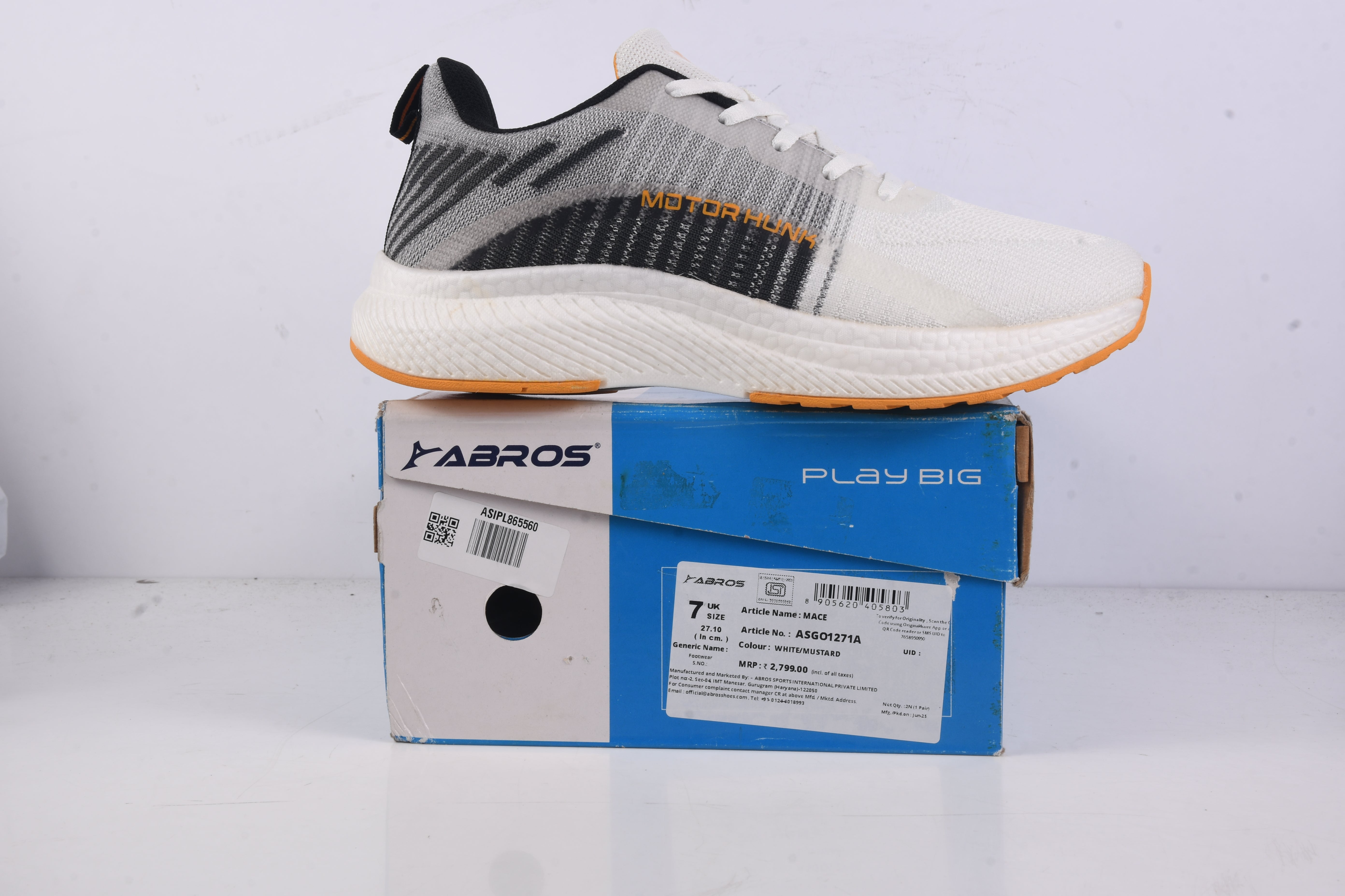 ABROS MACE Running Sports Shoes Breathable Upper Memory Foam Insole Casual Walking & Gym Shoes for Mens