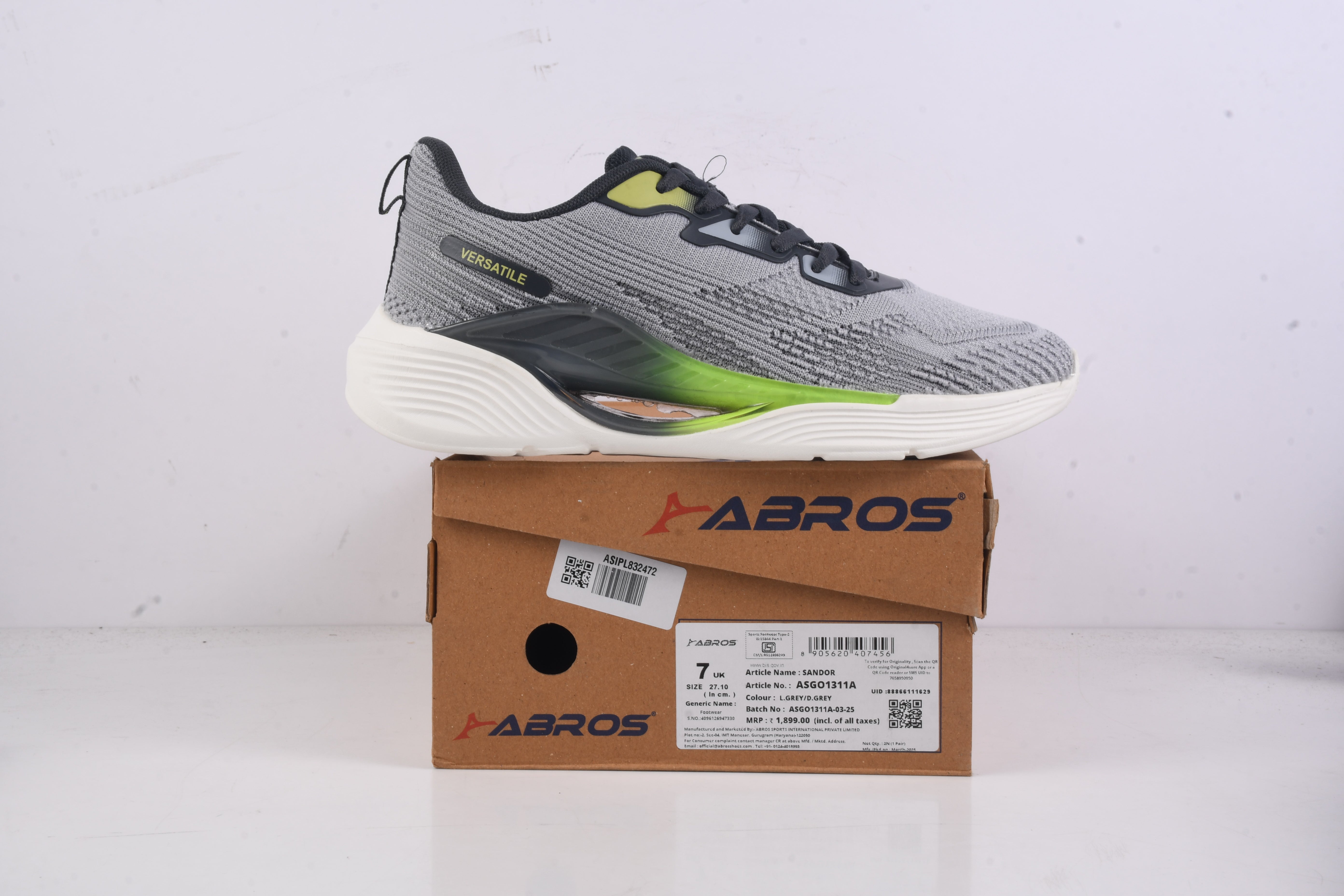 ABROS SANDOR Running Sports Shoes Breathable Upper Memory Foam Insole Casual Walking & Gym Shoes for Mens