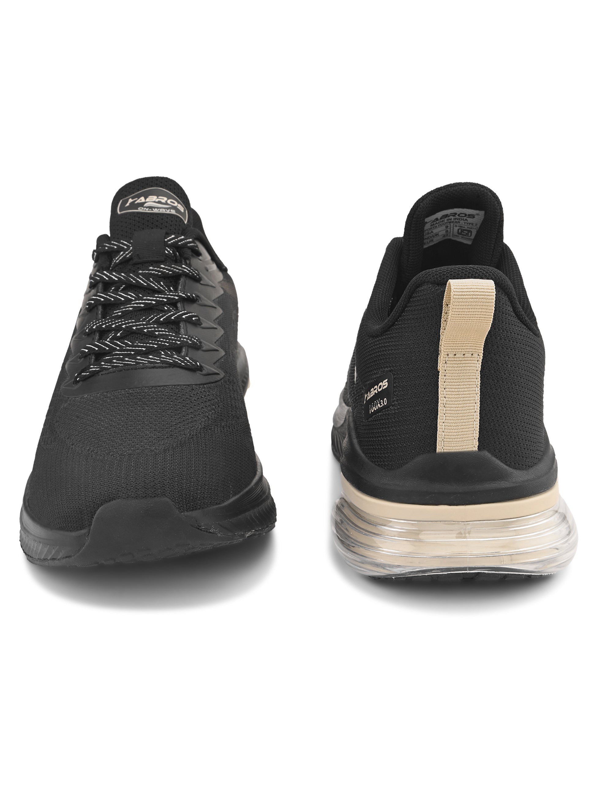 ABROS RANKIN Men‚Äôs Sports Shoes for Running, Training & Gym | Lightweight Active Footwear for Daily Workout, Fitness & Outdoor Activities Shoes for Mens (BLACK/BEIGE)