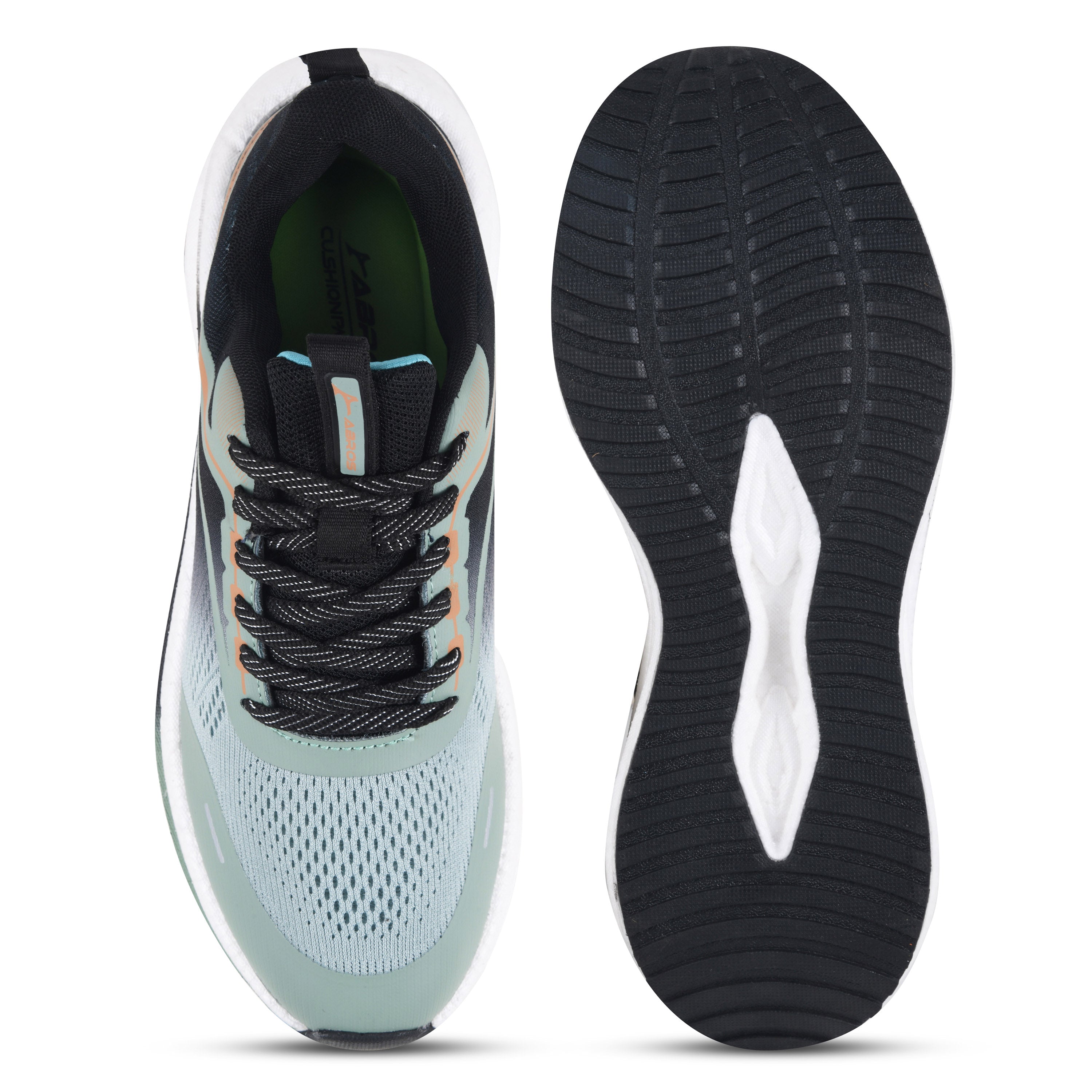 ABROS ZYRO Men‚Äôs Sports Shoes for Running, Training & Gym | Lightweight Active Footwear for Daily Workout, Fitness & Outdoor Activities Shoes for Mens (SEA GREEN/BLACK)