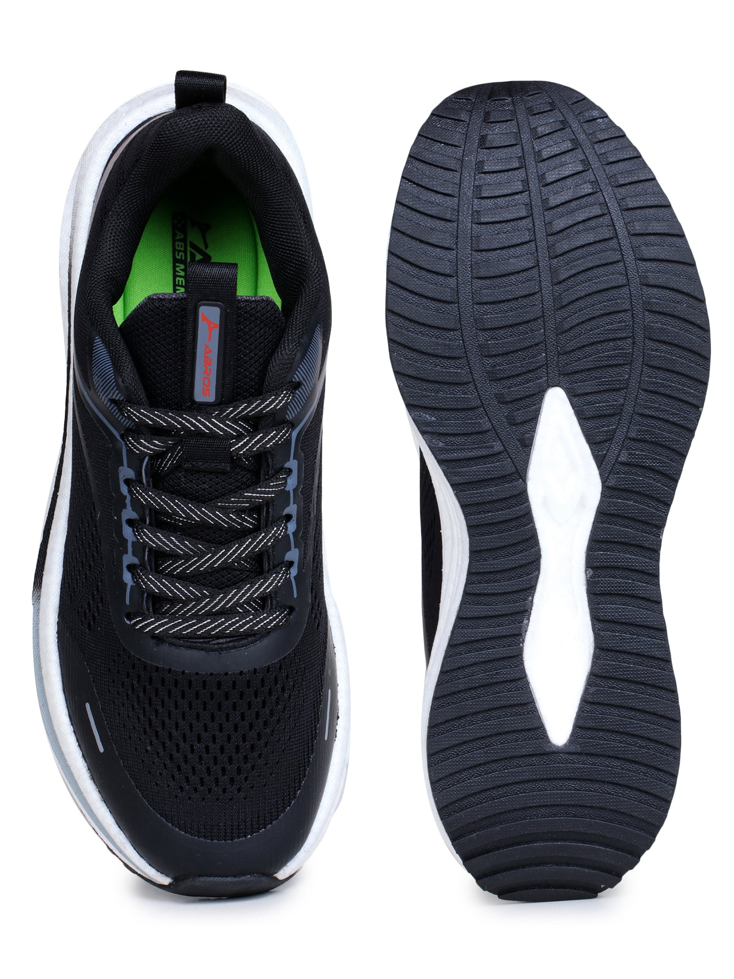 ABROS ZYRO Men‚Äôs Sports Shoes for Running, Training & Gym | Lightweight Active Footwear for Daily Workout, Fitness & Outdoor Activities Shoes for Mens (BLACK/D.GREY)