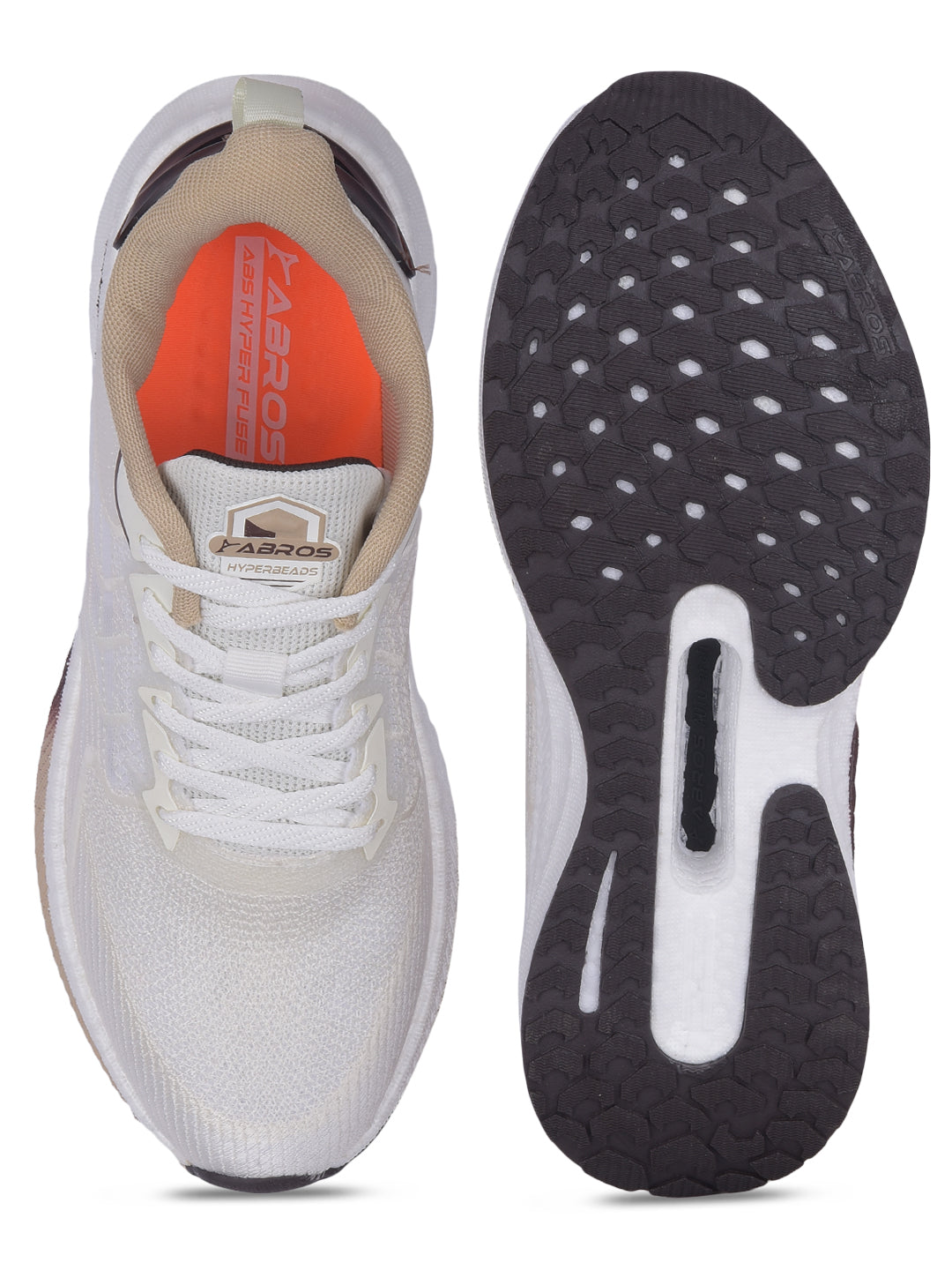 ABROS SOLAR-O Men‚Äôs Sports Shoes for Running, Training & Gym | Lightweight Active Footwear for Daily Workout, Fitness & Outdoor Activities Shoes for Mens (CREAM/BROWN)