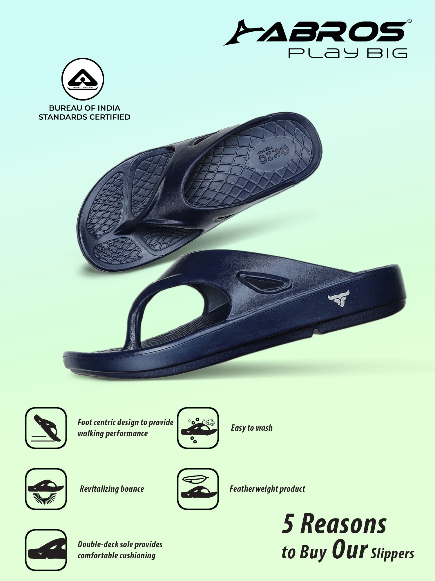 ABROS Azvg0101 Vshape  Slipper For Men